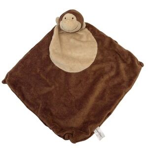 Angel Dear Lovey Baby‎ Security Blanket Plush Brown Tan Monkey Embroidered Face